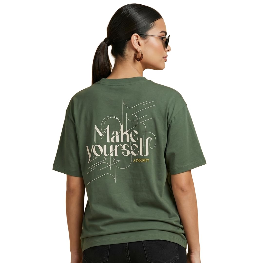 nobero 100% Cotton Graphic Printed T-Shirts for Women Stylish | Oversized Fit | Graphic Printed T Shirts for Women 220 GSM Combed Cotton | Crew Neck Half Sleeve-picture-13