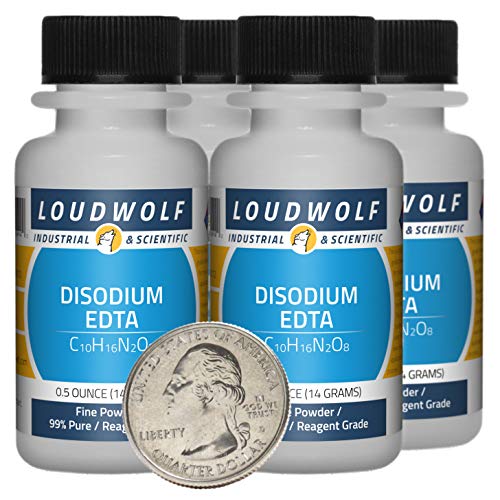 Disodium EDTA / 2 Ounces / 4 Bottles / 99% Pure Reagent Grade/Fine Powder