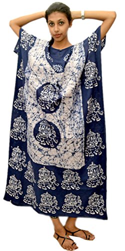 Image of Cotton Kaftan Dress Maxi Long Tunic Batik One Size