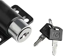 Trava Porta Trinco Com Chaves Ferrolho Fecho Portão Portas Janelas - (Preto)