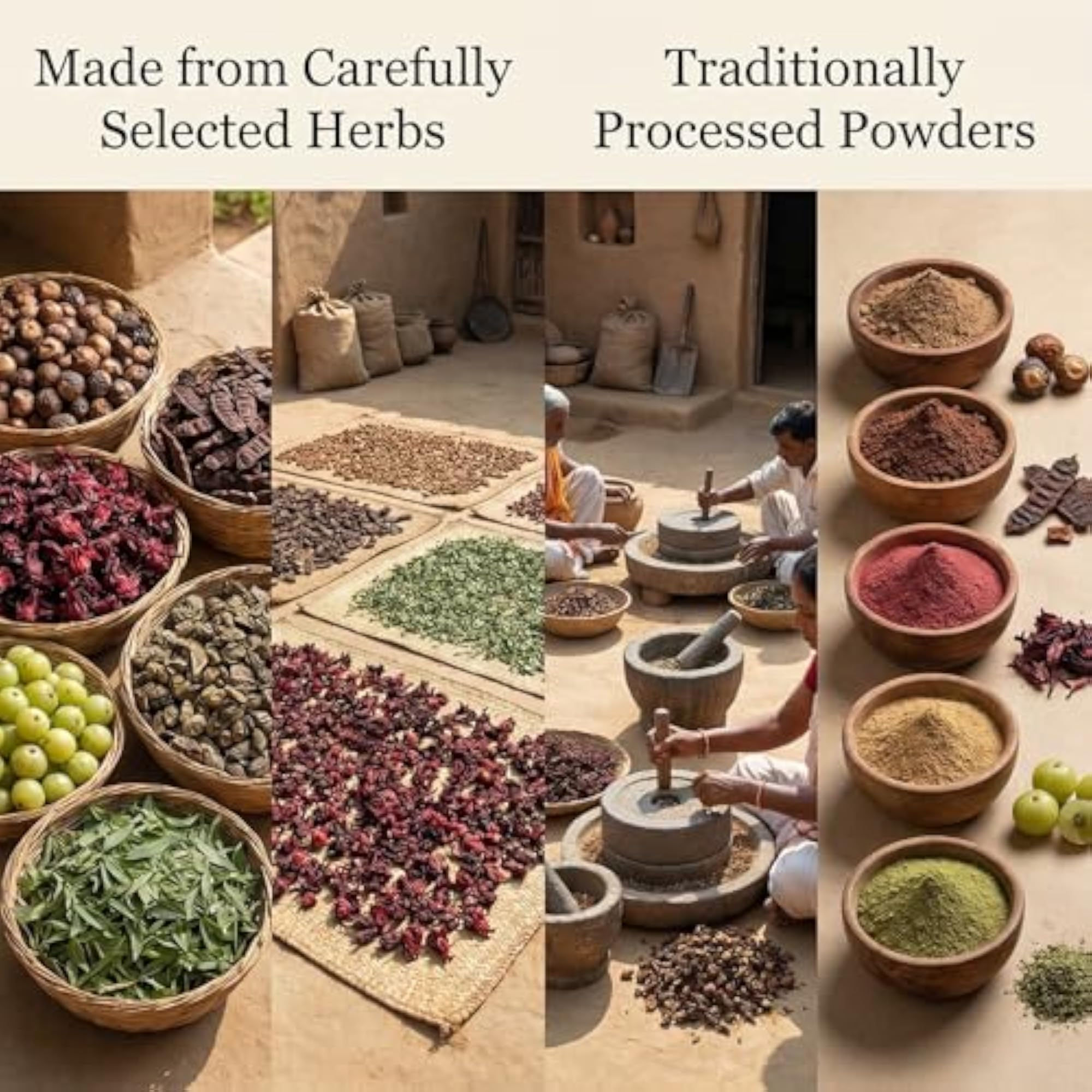 Amla, Reetha, Shikakai, Bhringraj and Hibiscus Powder Combo Pack - 150g each