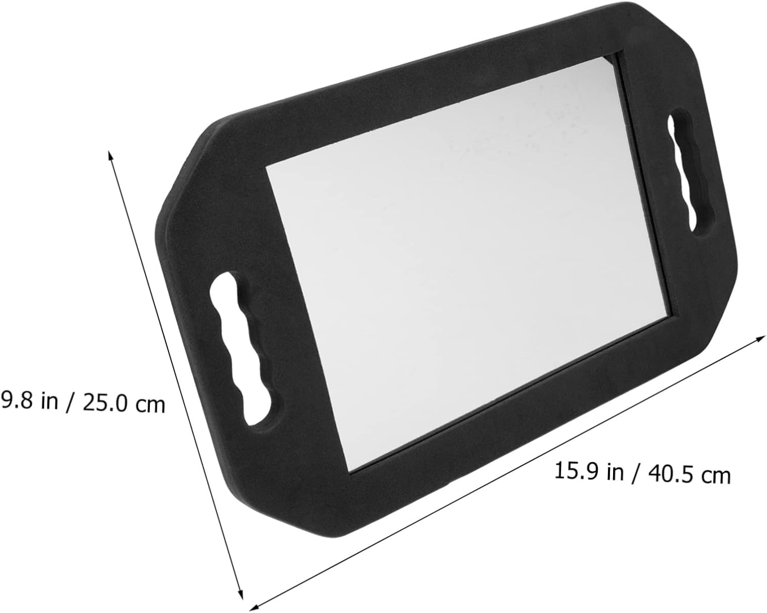 DECHOUS Rectangular Makeup Mirror with Foam Cushion and Ergonomic Handle Lightweight Unbreakable Travel and Salon Handheld Mirror for Home and Professional Use