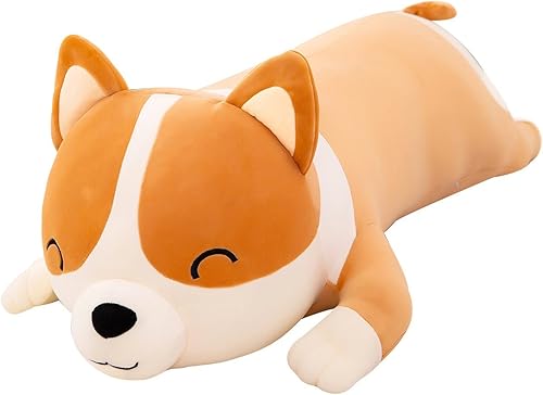 DRUNKENRIVER Peluche de animales de peluche de corgi de peluche suave para perro juguete de peluche grande para niños el mejor regalo para niñas y