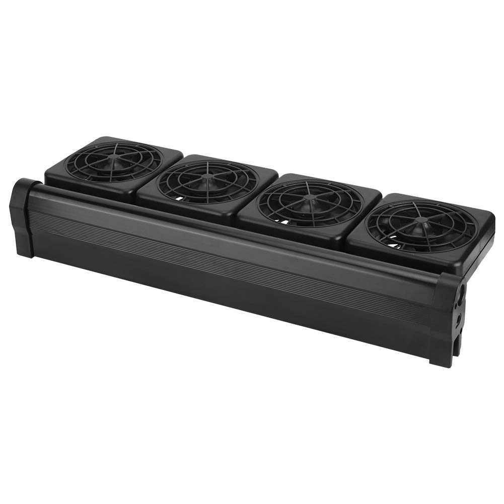 Rengue 4-Kopf-Aquarium-Kühlventilator mit um 100 Grad Drehbarem Hang-On-Design für Aquarien, Einstellbare Geschwindigkeit, Leiser Betrieb Reduziert die Wassertemperatur um 3–4 °C (EU-Stecker)