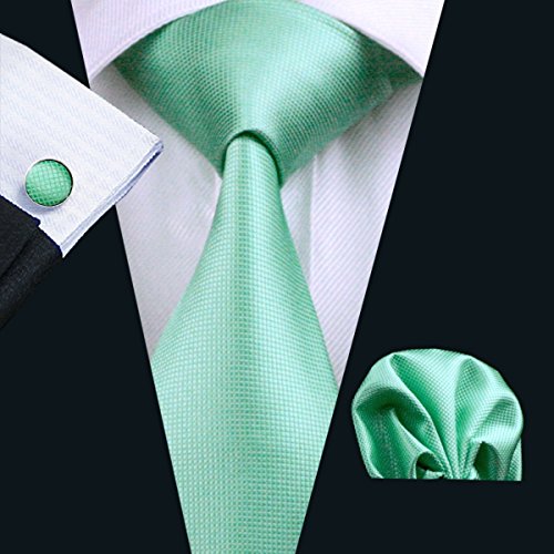 FOMANN Mens Wedding Tie Wholesale Groomsman Solid Color Skinny Ties 5 Pack (2 inch) (Mint) - Thumbnail 3