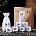 Sake Jug, Mini Sake Set 7 sztuk Uroczy Ceramika Tradycyjna Porcelanowa Japońska ceramika Hot Saki Drink Kit na zimno/Ciepło/Shochu/Tea 2120 (Rozmiar: B) (Size : A)