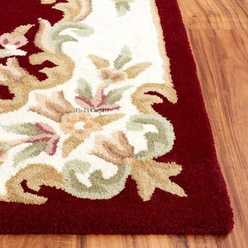 Image of 8x12 Ft Wool Tufted Carpet - Extra Large Handmade Wool Rug for Spacious Bedrooms & Living Rooms