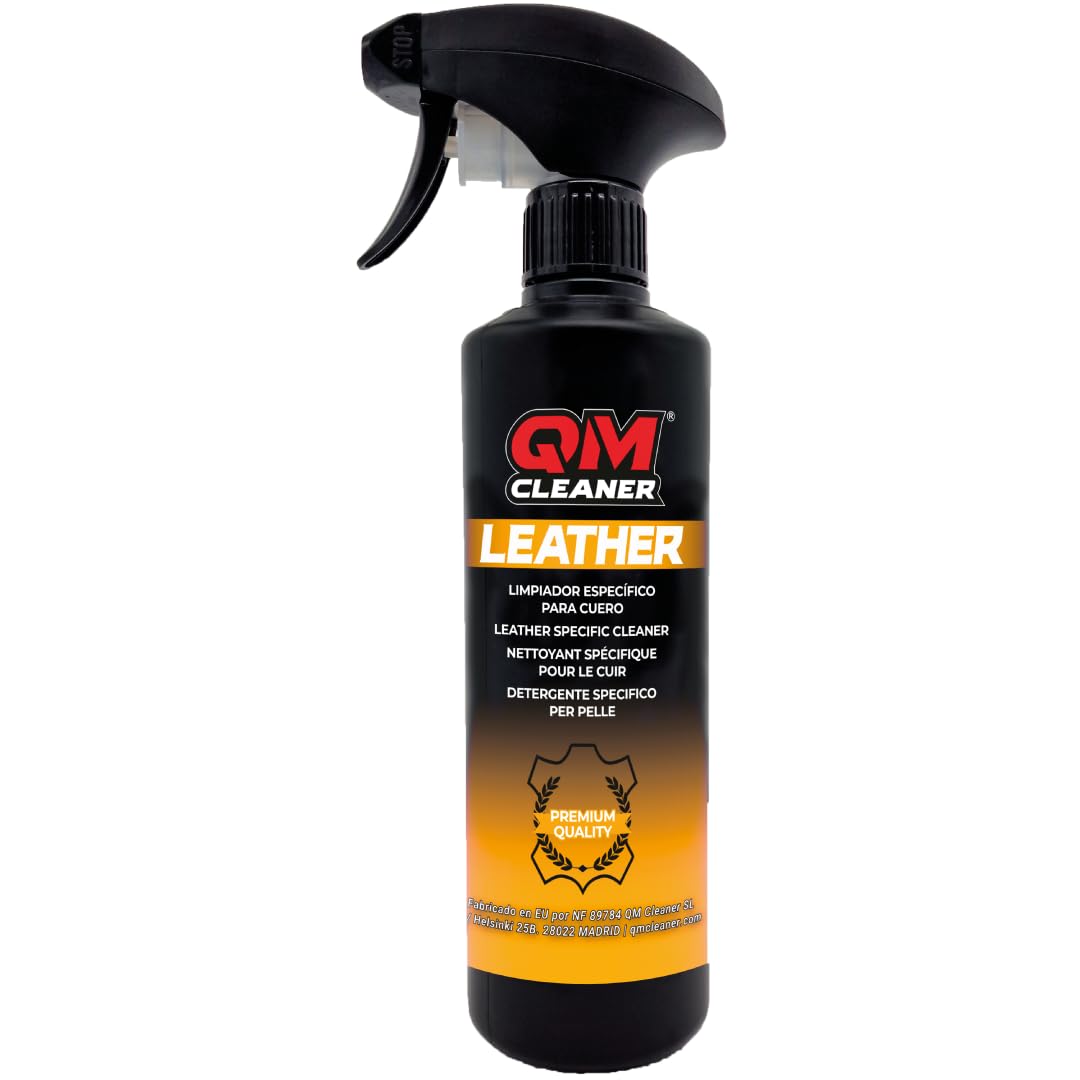 QM Cleaner Leather | Nettoyant Cuir, Cuir et Similicuir - Idéal pour Les fauteuils, la sellerie Automobile et Les Accessoires (Sacs, Vestes...) - 500ml