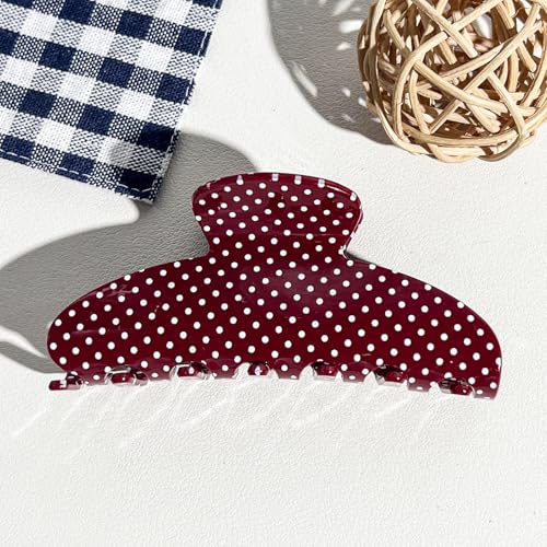 Pinza de cabello acrílica con diseño de lunares miniatura 2
