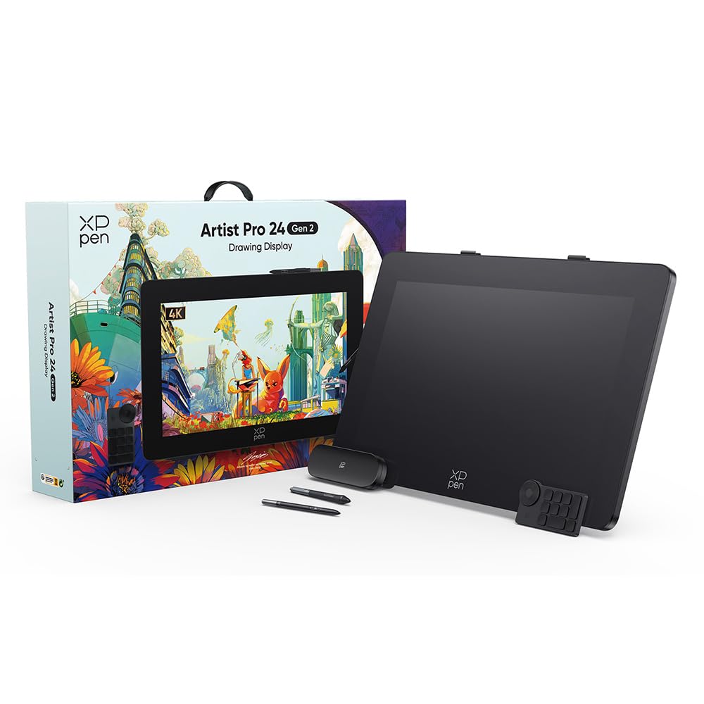 XPPen Artist Pro 24 (Gen 2) Tela 4K Ultra HD, Mesa Digitalizadora