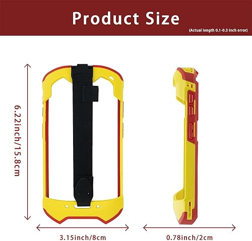 Miniatura 7 de Funda protectora para parachoques con correa de mano para Zebra TC51 TC510K TC52 TC56 TC57 (rojo+amarillo)
