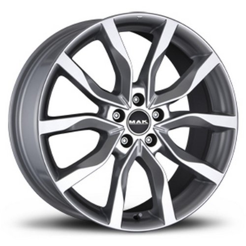 MAK Highlands argento 6.5 x 16 ET40 5 x 114.3 Hub Alesaggio 76 cerchi in lega
