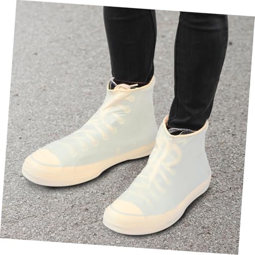2 pares de fundas para zapatos de silicona reutilizables para hombre y mujer, diseño antideslizante para actividades al aire libre en clima lluvioso, botas de lluvia ligeras y portátiles miniatura 6