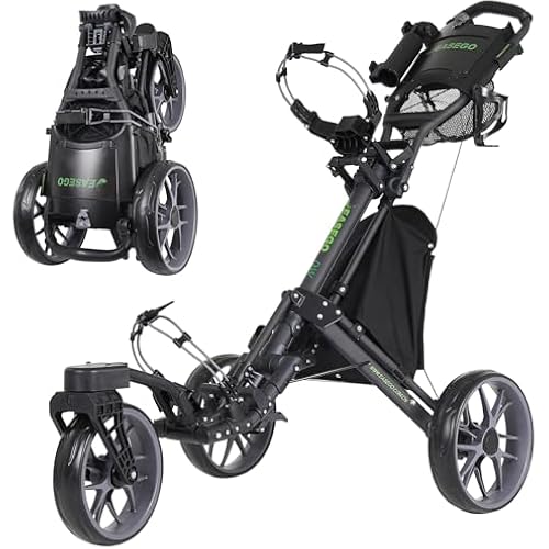 EASEGO Golf Push Cart 3 Wheel : 360° Swivel Front Wheels Golf Walking Carts