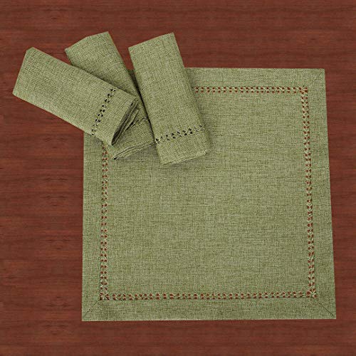 Set de 4 servilletas cuadradas color verde salvia 18 x 18 pulg miniatura 3