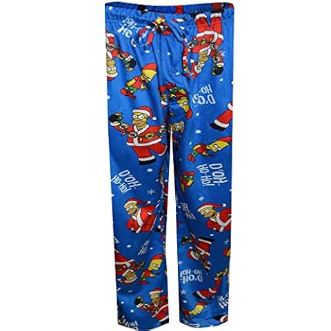 Briefly Stated Mens Homer Simpson and Bart D'oh Ho Ho Silky Fleece Lounge Pants (Medium) Cover