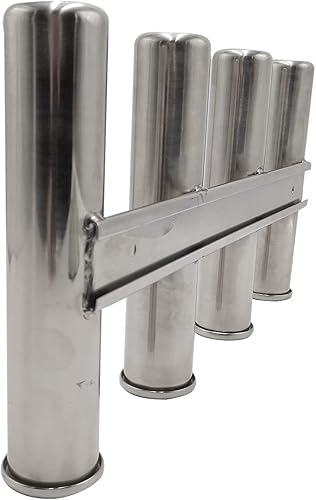 Miniatura 7 de Manifish - Soporte para caña de pescar de 3 cañas para barco, soporte de 3 cañas de acero inoxidable montado en la pared, soportes laterales para