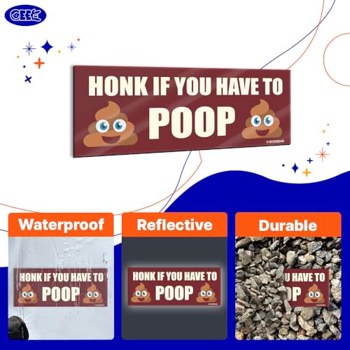 Imán Para Auto GEEKBEAR Honk if You Have to Poop Blanco 8.7x3.5 in miniatura 4