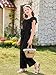 Haloumoning Girls Jumpsuit Kids Fashion Square Neck Ruffle Sleeve Belted Wide Leg Romper with Pockets