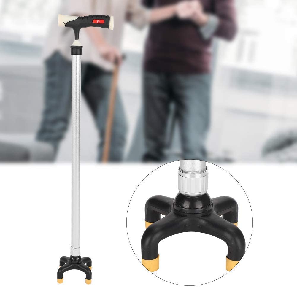 Bastón para Personas Mayores, Ligero, Extensible, Ajustable, Antideslizante, de aleación de Aluminio, con muletas de Cuatro Patas, Ayuda Duradera para la Movilidad.
