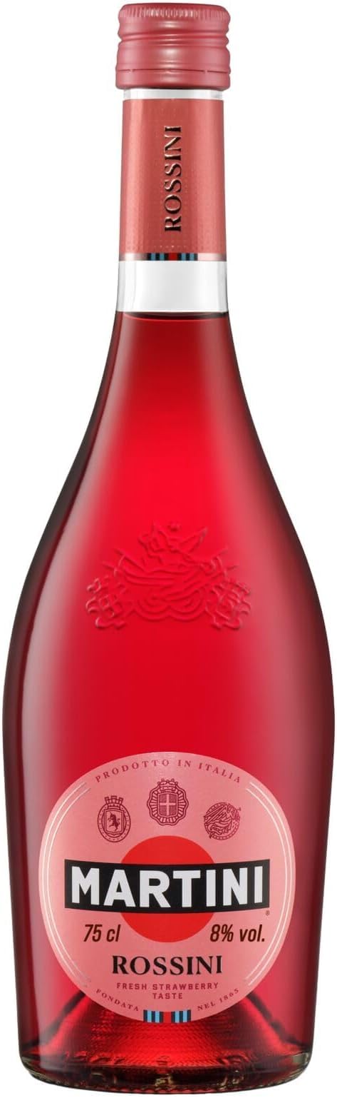 MARTINI Rossini Vin pétillant, Cocktail prêt à servir, Vin pétillant, 8% vol., 75cl / 750ml (Lot de 5)