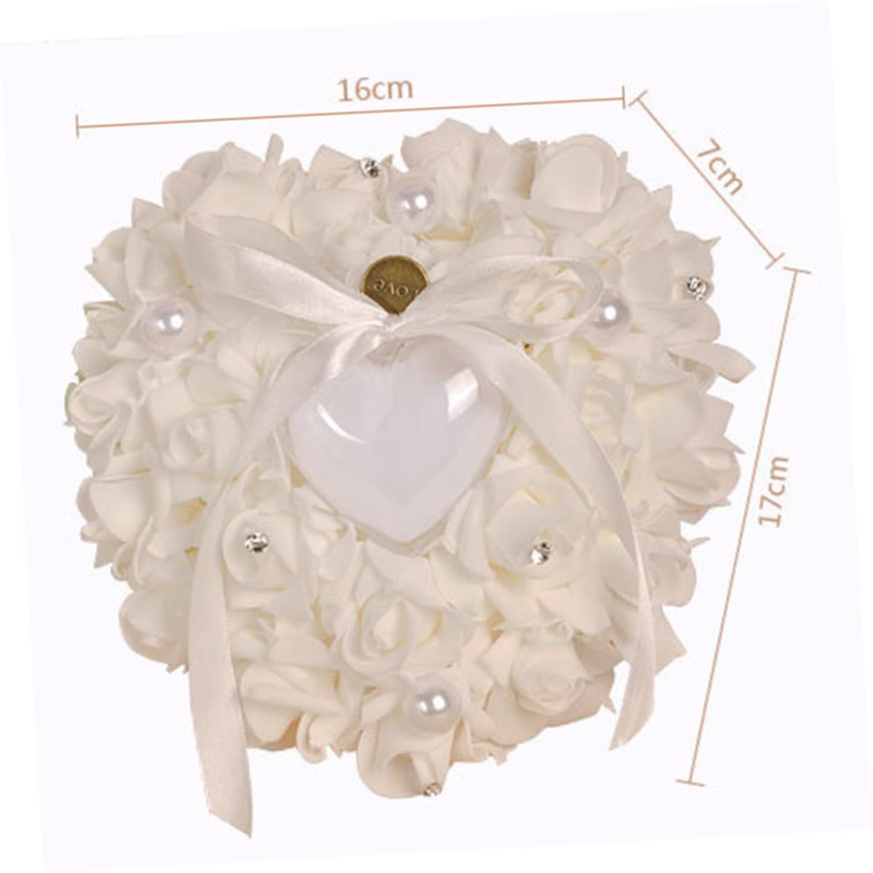 OFFSCH Shape Wedding Box Elegant Rose Flowers Valentine's Day Cushion for Bridal Ceremony Wedding Decor and Engagement Events