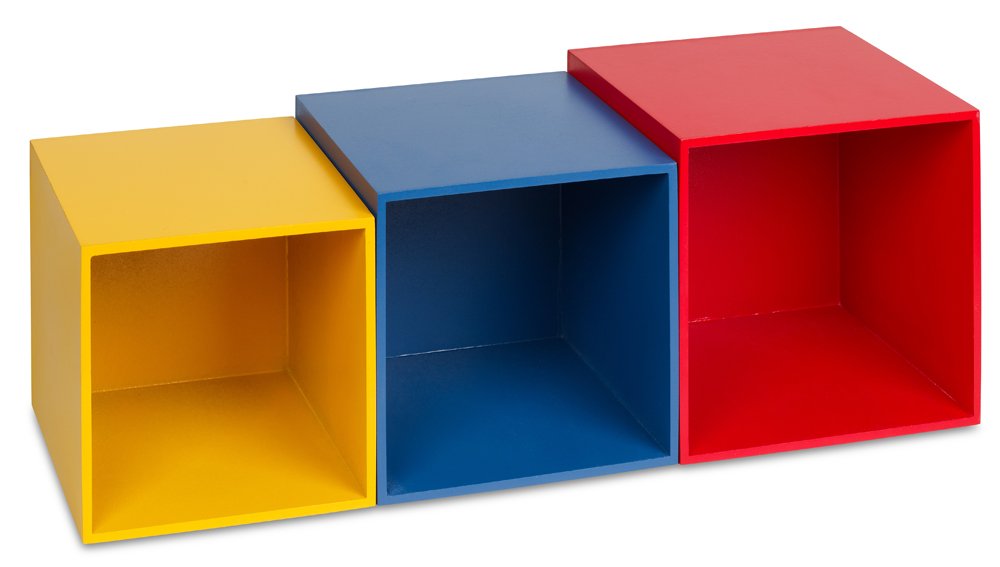 Cubix Boîtes de Rangement CD en Bois - 3 Boîtes pour 40 CD, Design Décoratif et Attrayant