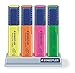 STAEDTLER Textsurfer Classic Highlighters - 4 Colors Rainbow Set with Stand, Ultra-Soft Chisel Tip, Fast-Drying Ink, Large Reservoir for Extended Use