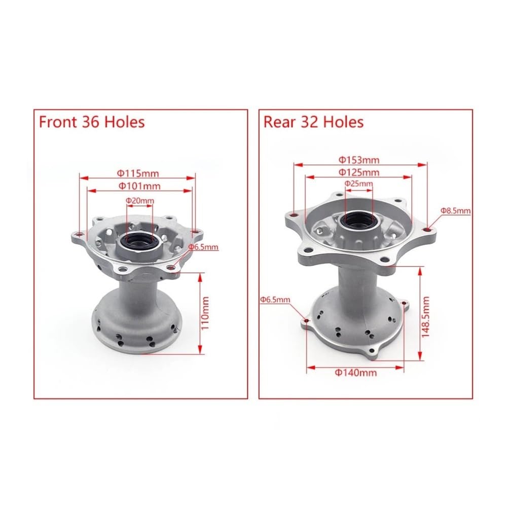Obręcz aluminiowa 36H Przód 32H Tył Ho CRF250 450