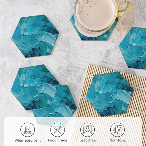 Tapis de tasse hexagonal bleu pour sublimer vos apéritifs modernes - 6