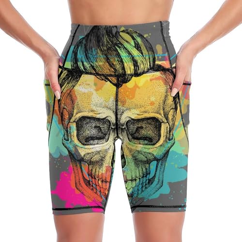 Short de sport crâne coloré pour fitness en salle et running d'été