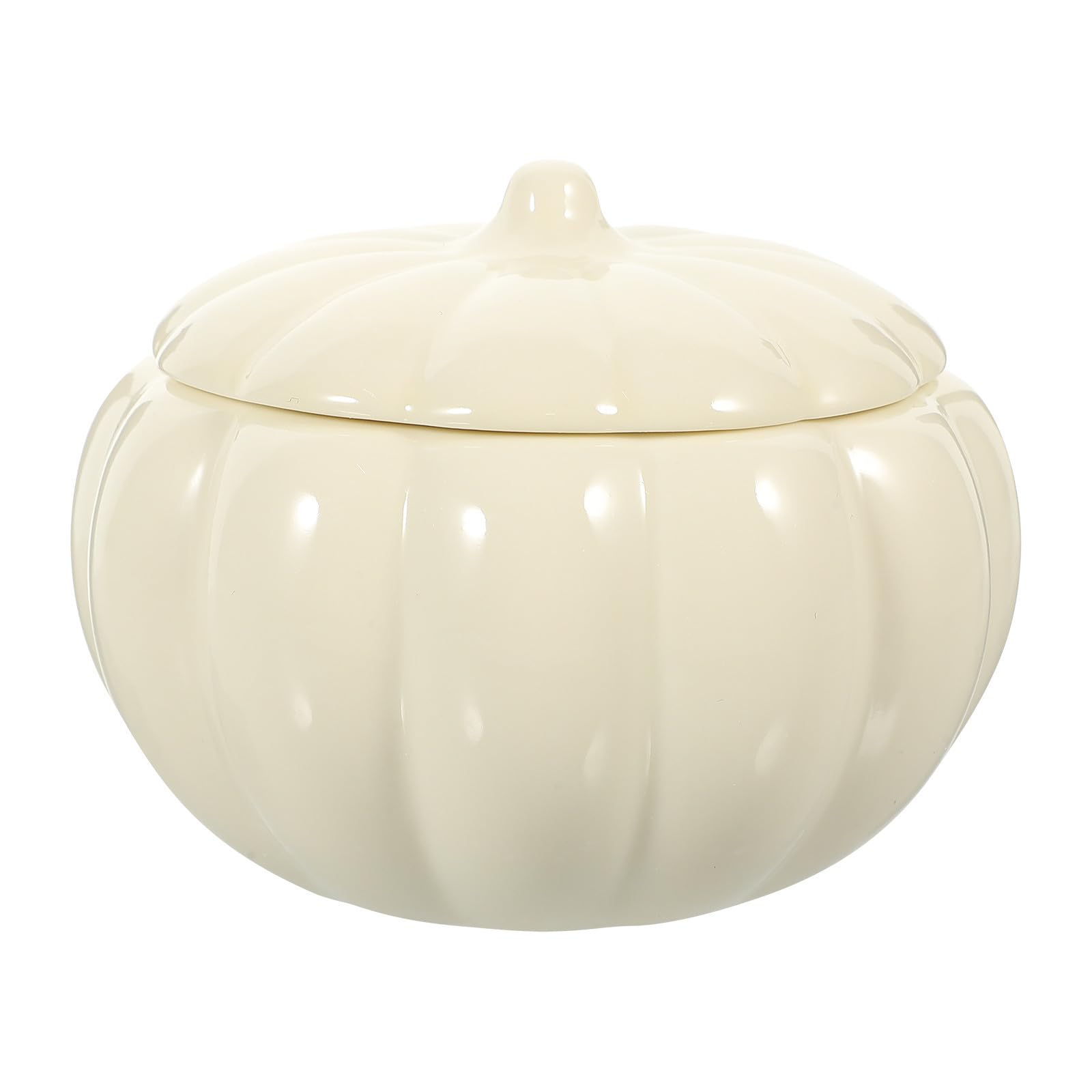 Azucarero de cerámica blanca Hemoton con forma de calabaza y estructura resistente de 200ml