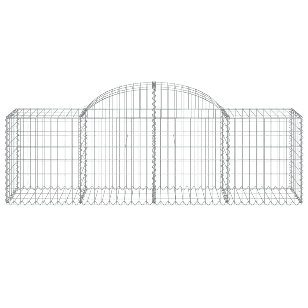 Homgoday Gartenabsperrung mit Hochbogen | Dekorative Gabionenkörbe aus verzinktem Eisen | Silbern | 200x50x60/80 cm | Terrasse & Vorgarten Model3146280
