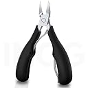 INOG Nail Cutter for Men & Women,Podiatrist Toenail Cuticle Cutter,Professional Thick & Ingrown Toe Nail Clippers,Pedicure Clippers Toenail Cutters,Super Sharp Curved Blade Grooming Tool (BLACK) gallery image