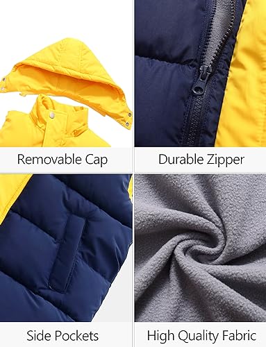 Image of Happy Cherry Kids Down Jacket Hooded Vest Winter Jacket for Boys Hoodies Padded Jackets Girls Outwear Coat 3-14 Years