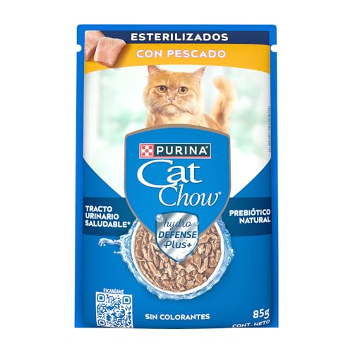 Purina Cat Chow Esterilizado Pescado Alimento Húmedo Gato 24pack de 85g