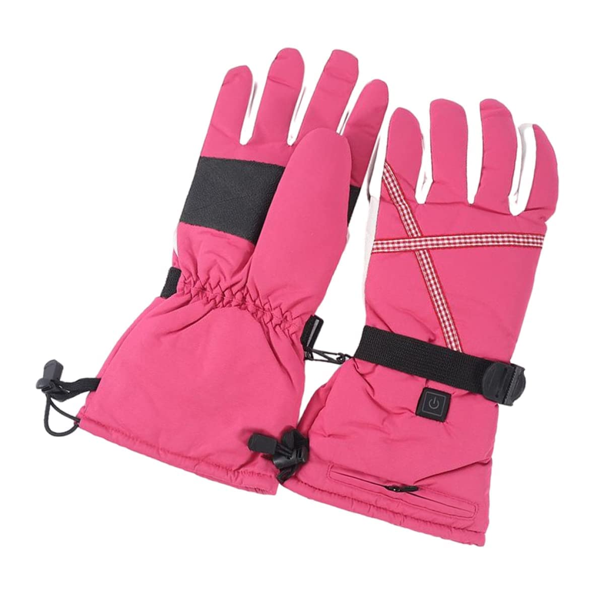 CHEWYNP Guanti riscaldati Guanti Termici elettrici alimentati a Batteria Rosa Ricaricabili, per Ciclismo all'aperto Montorcycle Campeggio Escursionismo Sci-1 Paio M