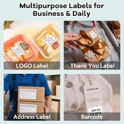 Image of Thermal Labels for N20 Label Maker,1.57 inchx1.18 inch(40x30mm), 230 Labels /Roll, for Barcode, Address, Mailing, Logo, Business, Name Tag, 3 Rolls