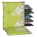 Beo Coussin d’extérieur Dossier Bas résistant aux UV Barcelona | Fabriqué en UE | Coussin pour Chaise de Jardin Lavable | Coussin pour Fauteuil de Jardin Respirant | Fleur Vert et Gris