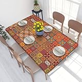 WKSGDSG Passende Tischdecken für rechteckige Tische, Gruppe marokkanischer Tischdecken, wasserdicht, abwischbar, für drinnen und draußen, Küche, Esszimmer, Partys, 122 x 76 cm