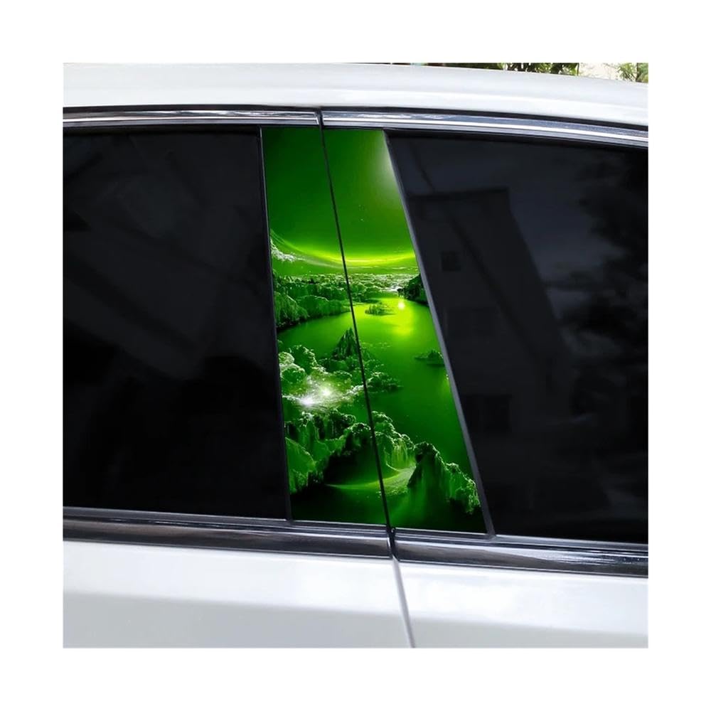 Bertdcx Type A 2Pcs Landscape Diy Car Door Pillar Vinyl Stickers Auto Parts(Type A)