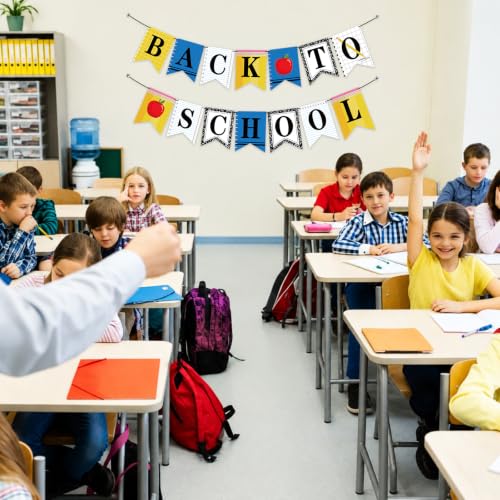 Image of Hooqict Back to School Banner Decorations Welcome Back Party Banner for First Day of School Office Classroom Bulletin Board Decorations