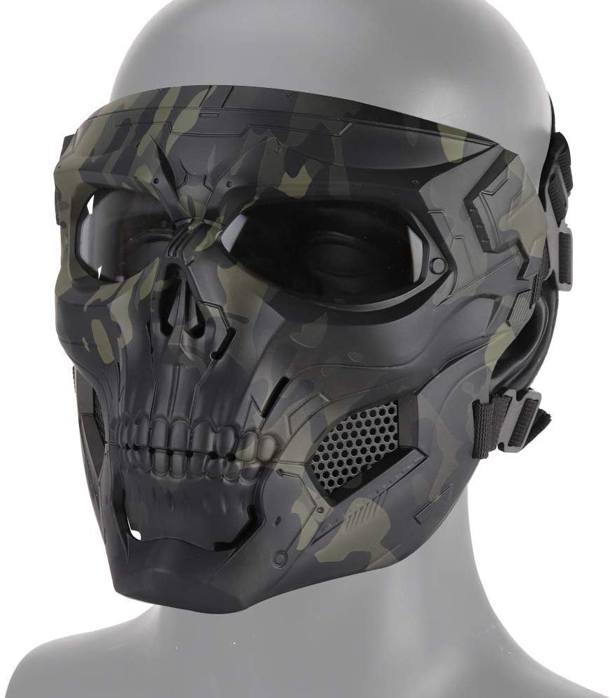 Masque tactique Punisher, masques tactiques de paintball airsoft pour la moto, masque complet