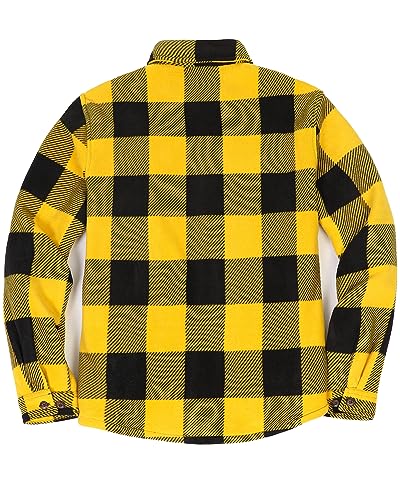 Lisskolo Men's Warm Sherpa Flannel Shirt Jacket Heavy Fleece Lined Plaid Button Up Jackets2