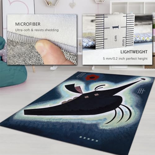 Tapis Kandinsky Image de Noir Pointu tapis de sol lavable - 6