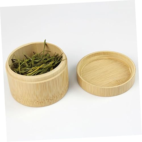 Miniatura 5 de Caja de té Caja de columna Frasco de té Set de té Cubo de té Matcha Taza de bambú Té Caja de almacenamiento de té de madera