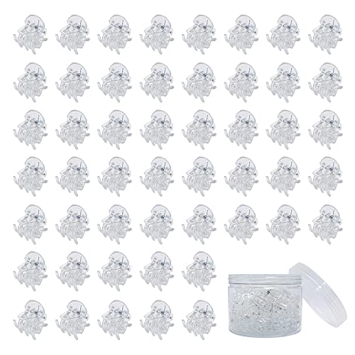 50 PCS Mini Hair Claw Clips Bangs Strong Grip Multifunction Clamp Clips. (Transparent white)