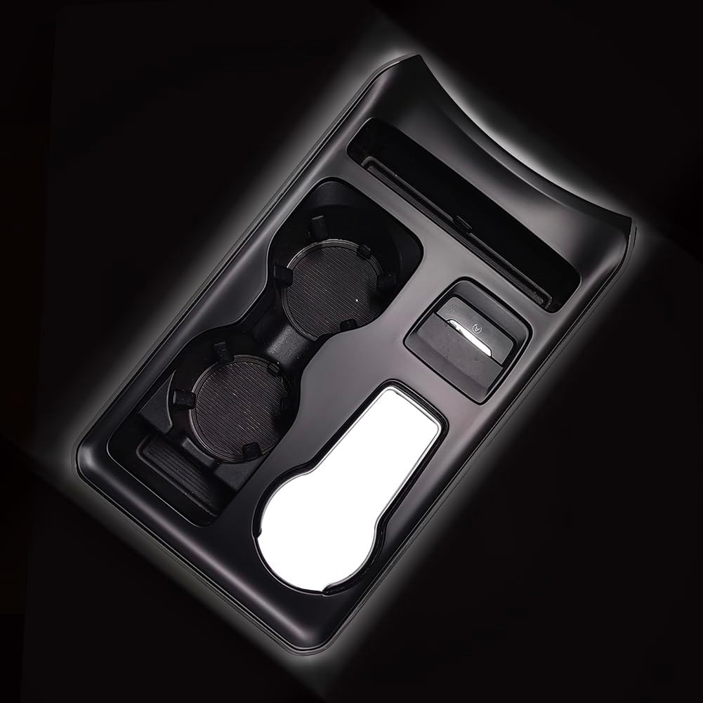Kolya for 2019 2020 2021 2022 2023 2024 Ford Edge Accessories Center Console Gear Shift Panel Cover Water Cup Holder Trim Cover (Matte Black)