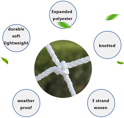 Miniatura 4 de Red de carga al aire libre, red protectora blanca para balcón, barandilla de escalera, red de seguridad para niños, malla de 2.0 in, cuerda de 0.197