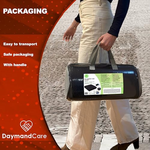 DaymandCare® | Premium-Kissen aus viskoelastischem Material und kühlendem Gel mit 2 Bezügen | Wasserdicht | Hoher Komfort bei längerer Nutzung | Bürostuhlkissen | 40x40x8 cm | Gaming-Stuhl